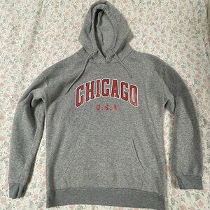 SHEIN Hoodie Sweatshirt "Chicago USA" - Heather Gray - Women's Medium - GUC